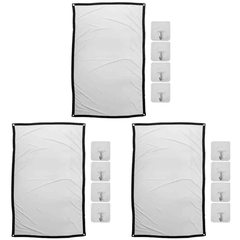 Schermo per proiettore portatile 3X per home theater all'aperto HD bianco pieghevole anti-piega (60 pollici)
