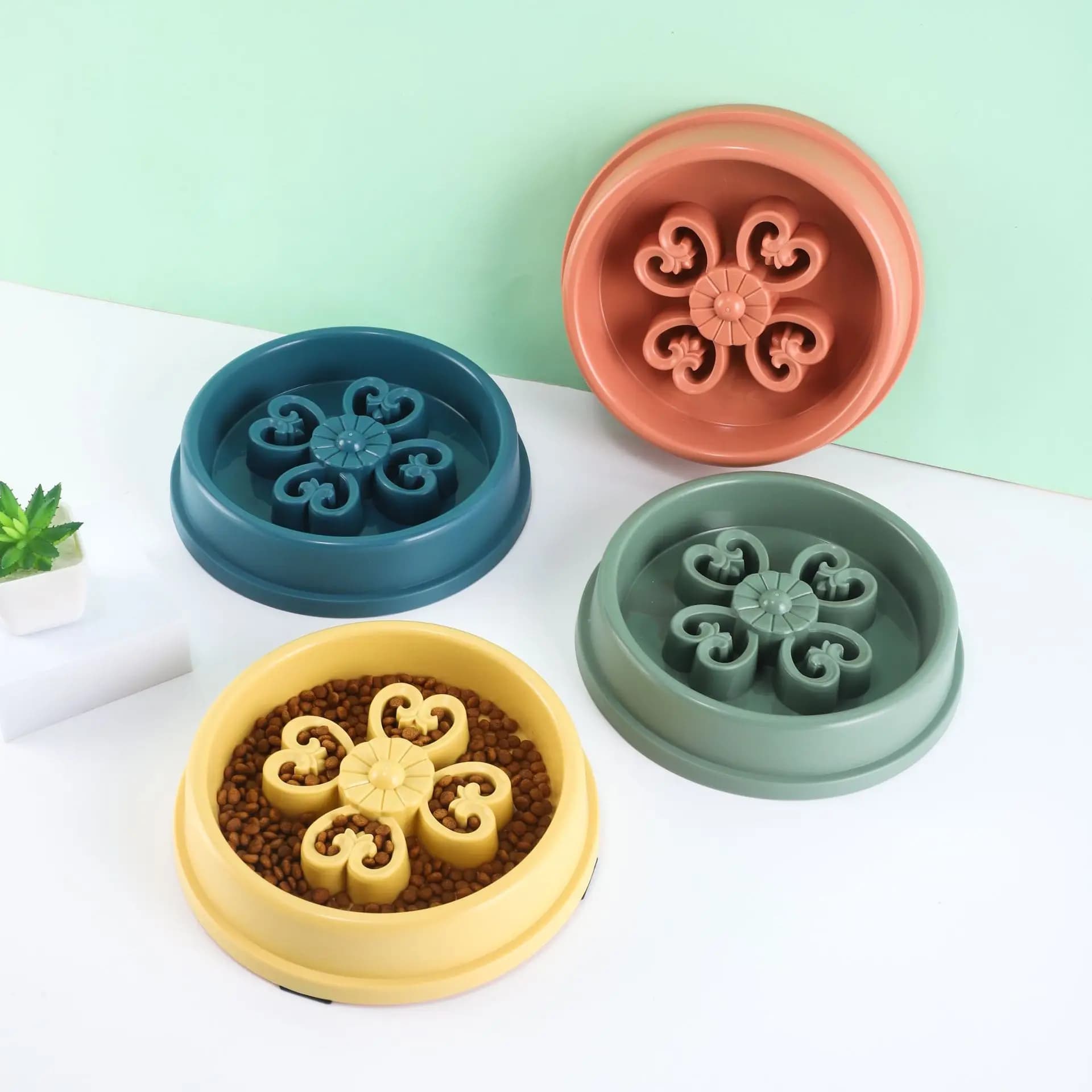 Window Pattern Slow Feeder Pet Bowl Anti Choke Food Bowl for Small Medium Dogs Cats Anti Slip Pet Feeding Supplies