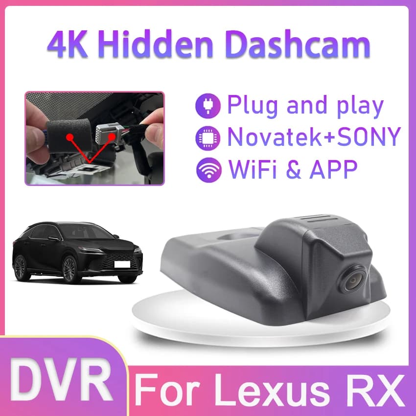 Dashcam per Lexus RX RX200T RX450H RX350 2016 2017 2018 2019, Videocamera per Auto 4K Ultra HD, Stile OEM, Telecamera per Auto 2160P