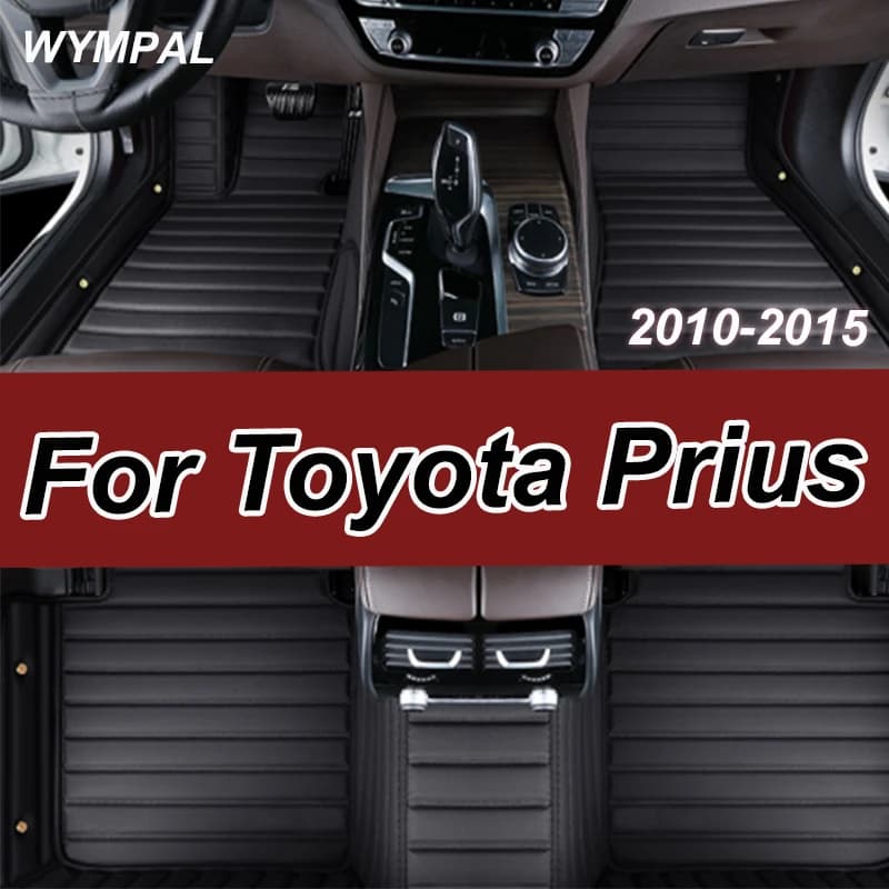 Luxury Car Mats For Toyota Prius XW30 2010~2015 Auto Durable Carpet Rugs Leather Mat Anti Dirt Floor Pad Car Accessories 2011