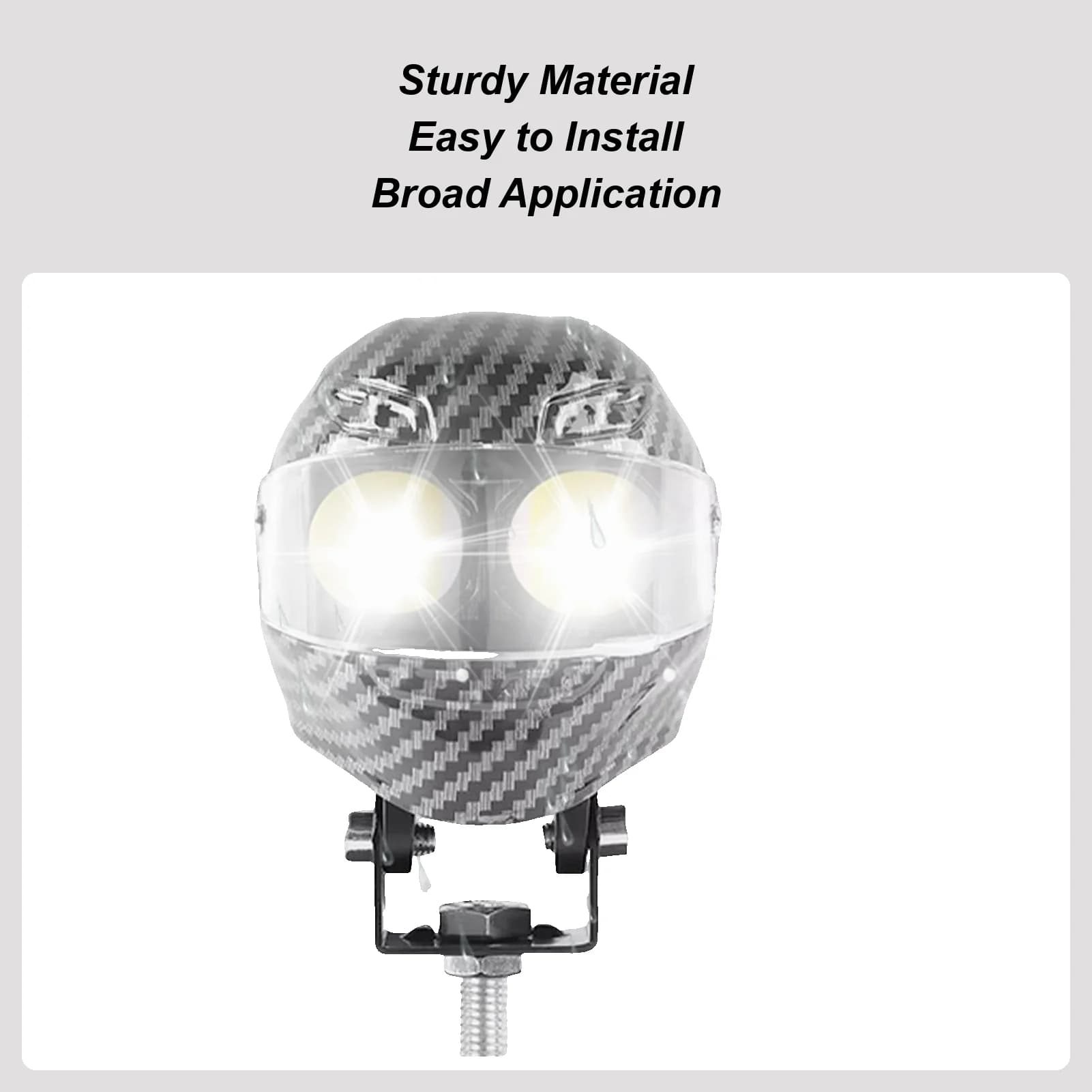 Luci ausiliarie per moto Lampada impermeabile a forma di casco Doppio colore Flash Luci di guida per moto per touring su strada all'aperto