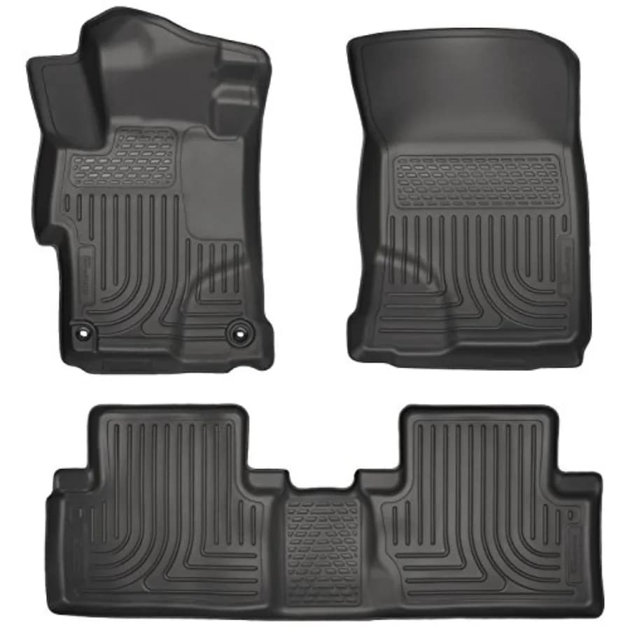 Tappetini Weatherbeater per Honda Civic 4 Porte 2014-2015, Set da 3 Pezzi per Fila 2 Anteriore, Neri, Durevoli e Antiscivolo