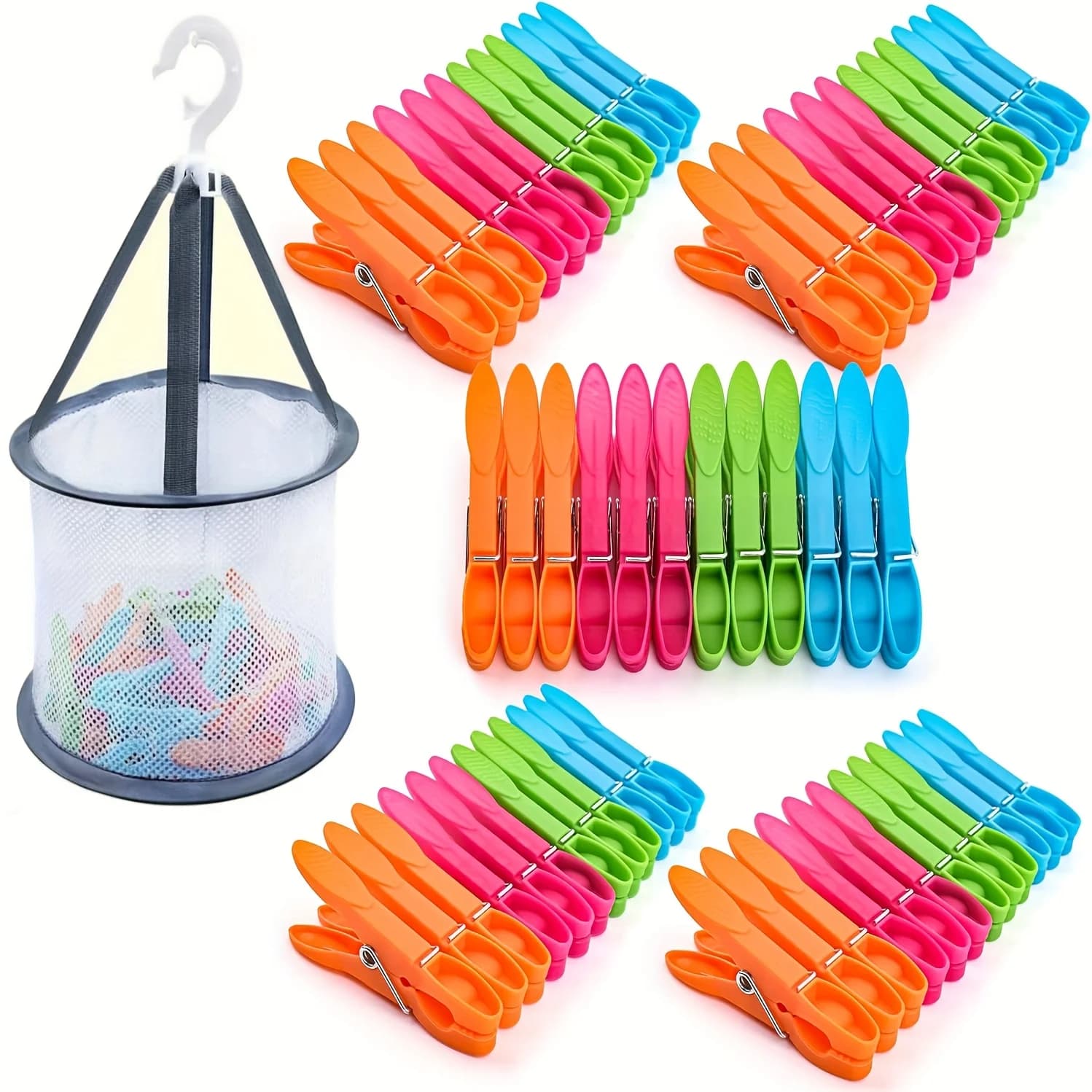 Signless Wind Hanger Clips with Bearing Basket Colorful Clips for Socks Delicate Dresses Multipurpose Home Organization