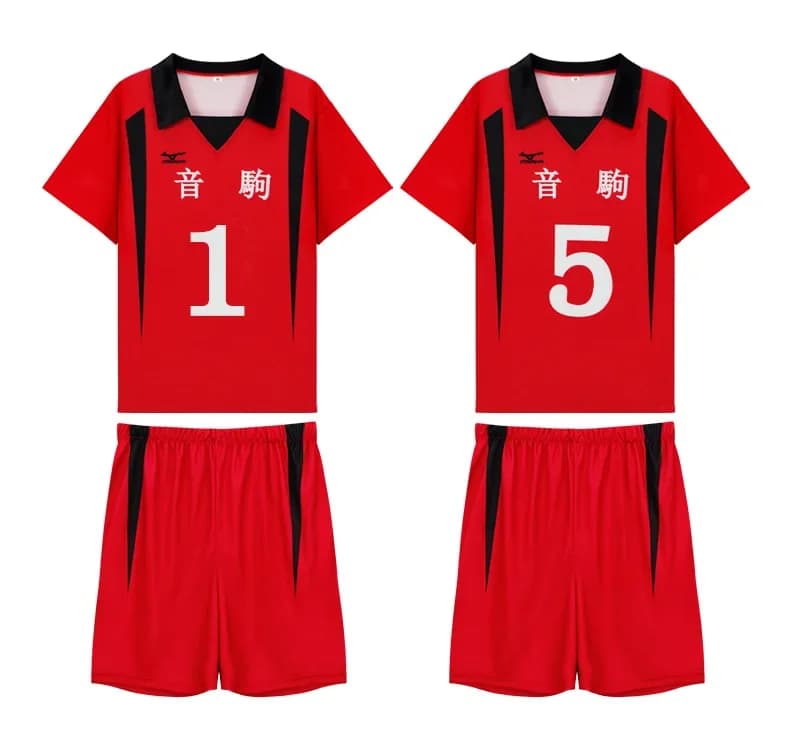 Anime Haikyuu Nekoma Jersey Uniform Wig Kenma Kozume Tetsurou Kuroo Cosplay Costume No. 5 No.1 Sweaters Short Sleeve Sportswear