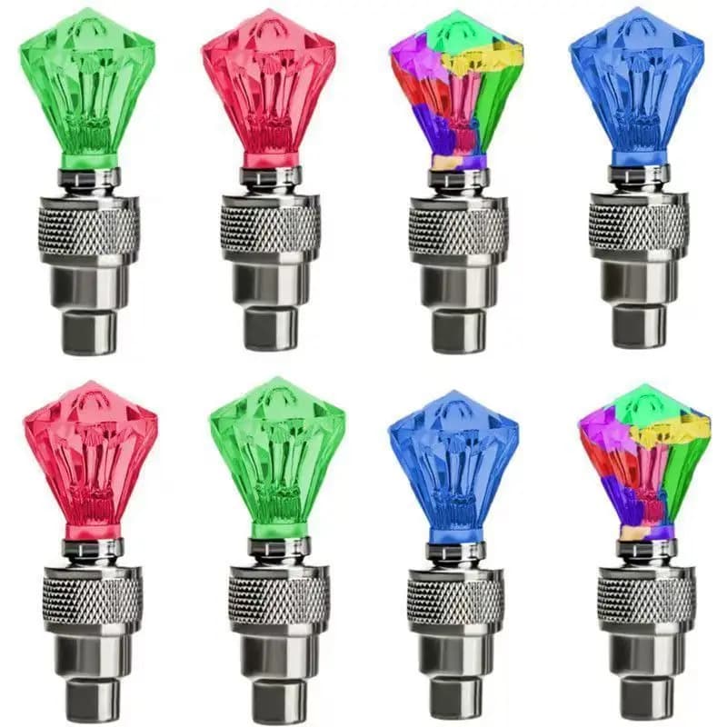 Tappo Valvola Luminoso a LED Arcobaleno per Bici da Montagna, Moto, Accessorio Decorativo per Ruote, 7 Colori