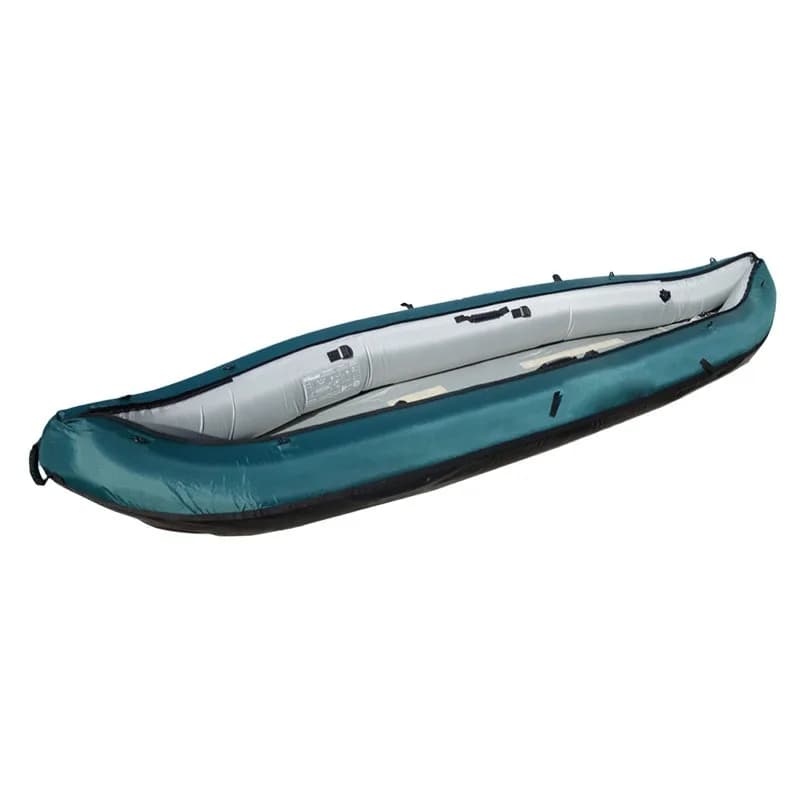 Kayak da pesca gonfiabile portatile pieghevole per 2 persone - Canoa con scafo con pagaia, facile da trasportare per i viaggi sul lago e sul fiume