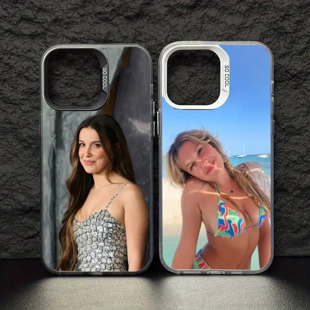 Cantante MMB M-Millie Bobby B-Marrone Custodia per telefono per iPhone 17 16 15 14 13 12 11 Pro Max Plus Argento Nero opaco Cover