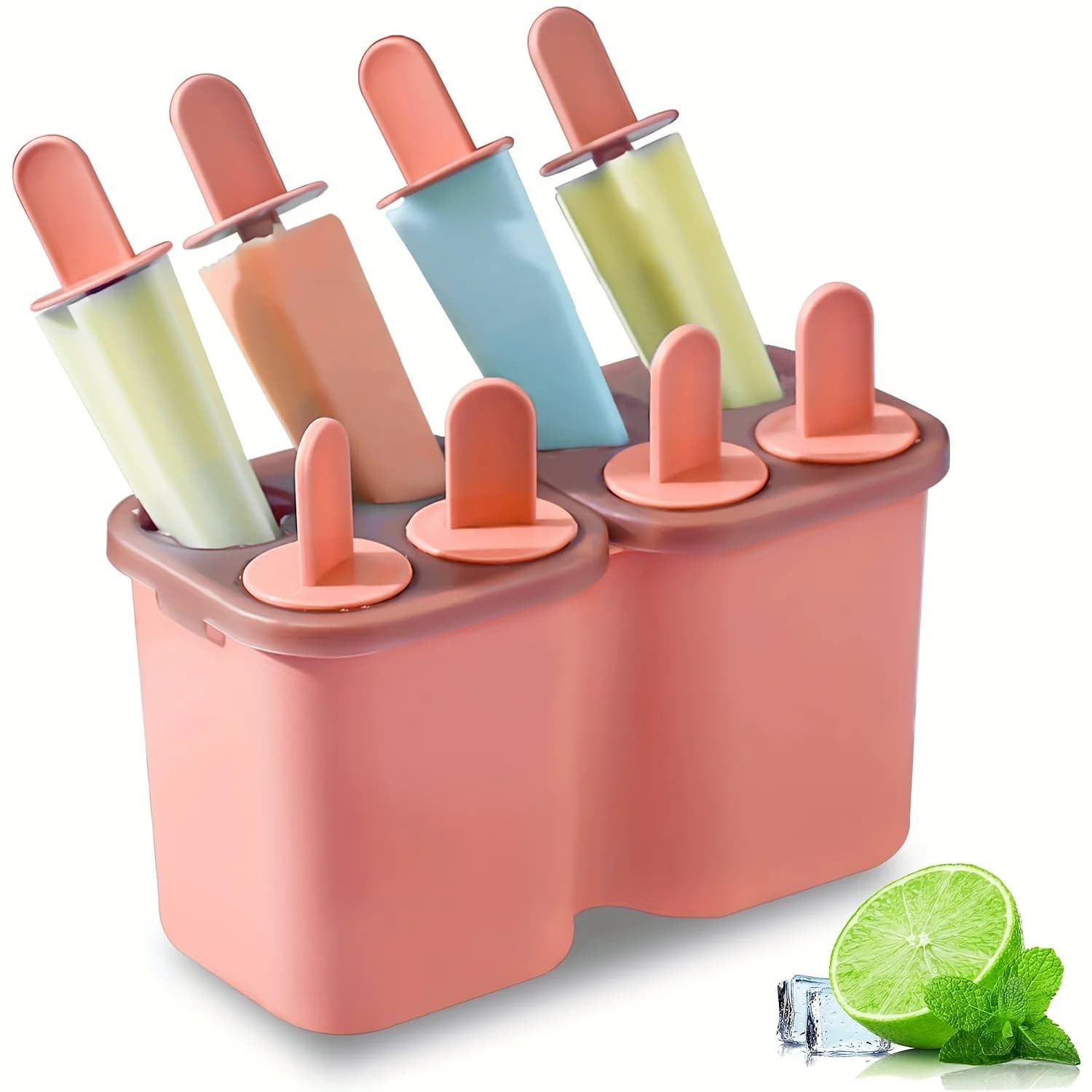 Stampi per ghiaccioli, stampo per ghiaccio da 8 pezzi, stampo per gelato riutilizzabile a rilascio facile per, stampi per ghiaccioli fatti in casa di molte forme, ghiaccioli fai da te
