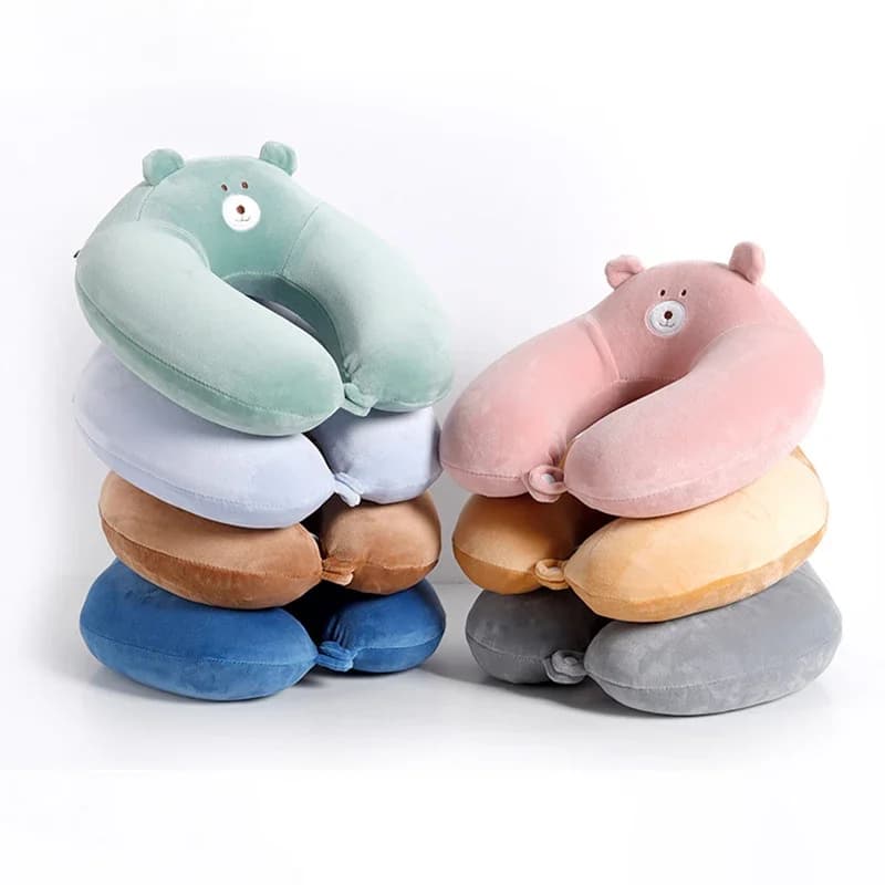 Cuscino per il collo da viaggio a forma di U del fumetto Cuscino per il collo in memory foam a rimbalzo lento Morbido e confortevole per l'aereo per auto