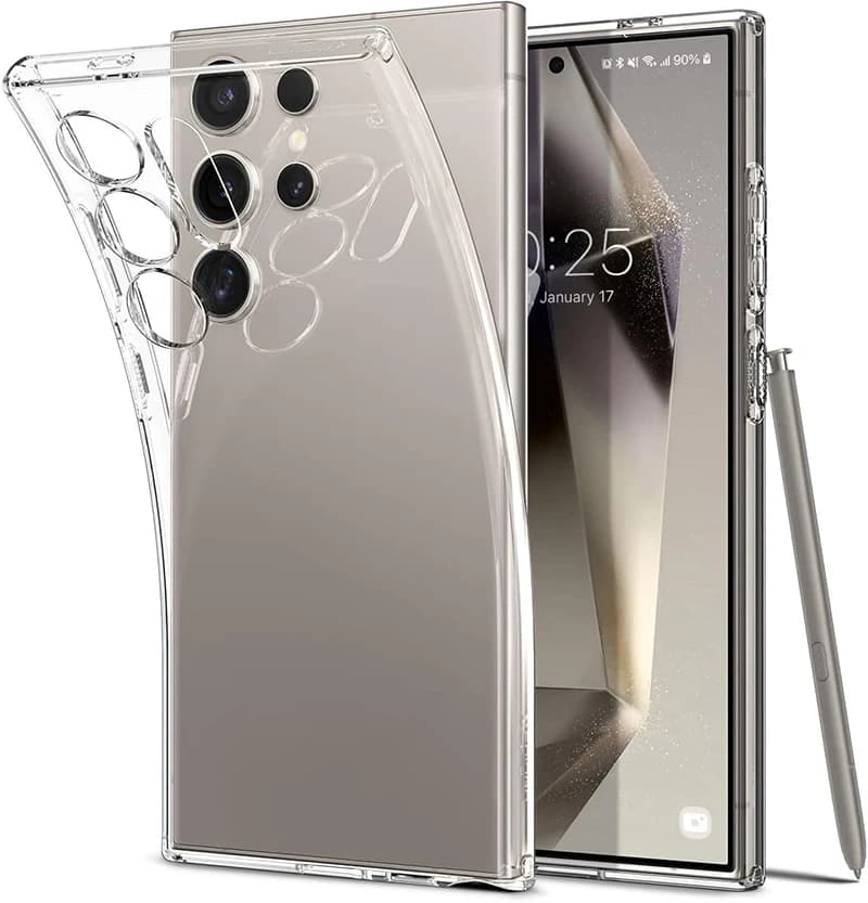 Custodia in silicone trasparente ultra sottile per Samsung Galaxy S24 S23 S21 FE S22 Ultra Plus Cover posteriore in TPU morbido di lusso S24Ultra S24 +