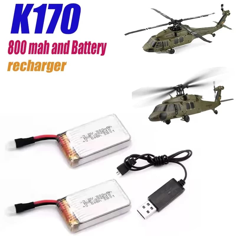 Batteria Originale Wltoys XK K170 K160 K270 per Elicottero RC, Ricambio 3.8v 800mAh Lipo K170-0007