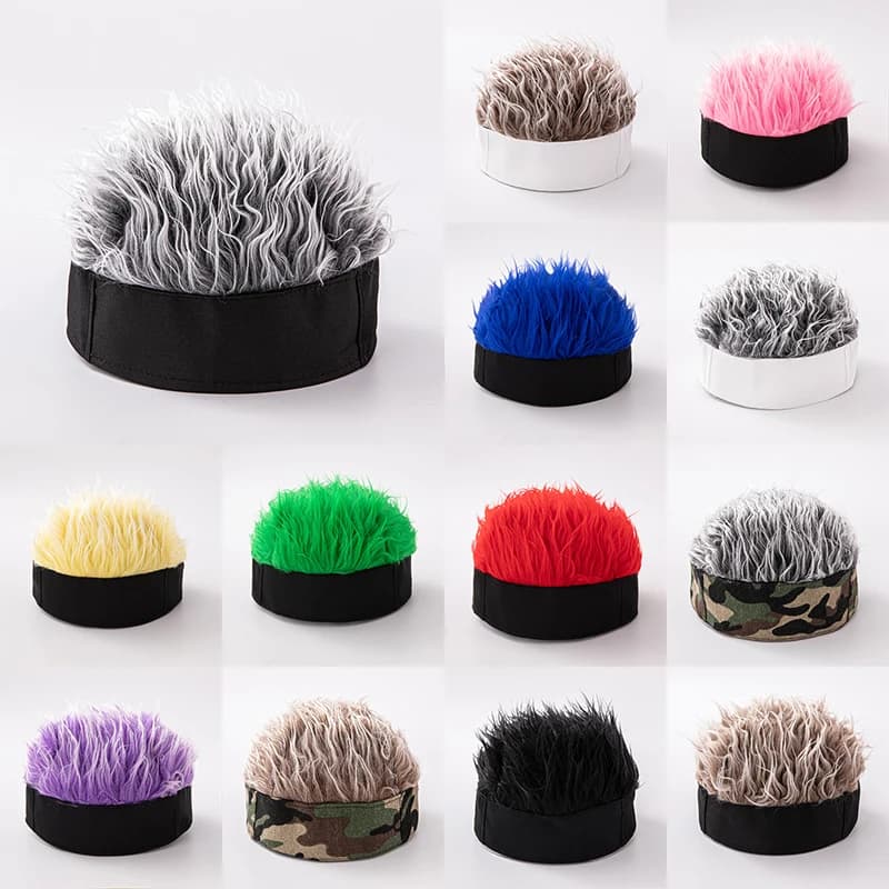 1Pc Camouflage Hat parrucche Beanie Cap Toupee donna uomo sport Outdoor Rock Punk Street Wig cappello per capelli finti