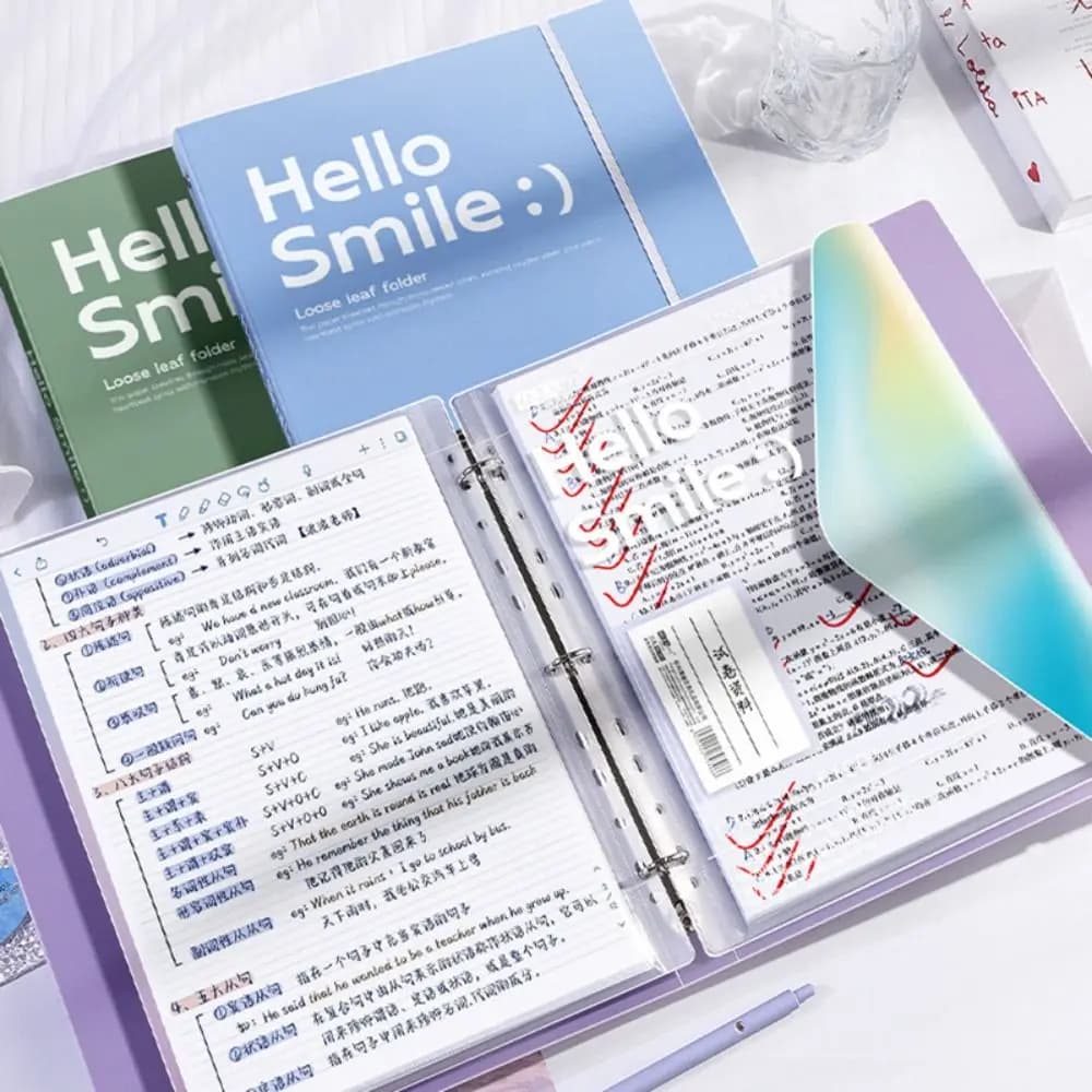 Cartella portadocumenti A4 semplice a fogli mobili, trasparente, staccabile, per studenti, per riporre fogli di prova, regalo per il ritorno a scuola