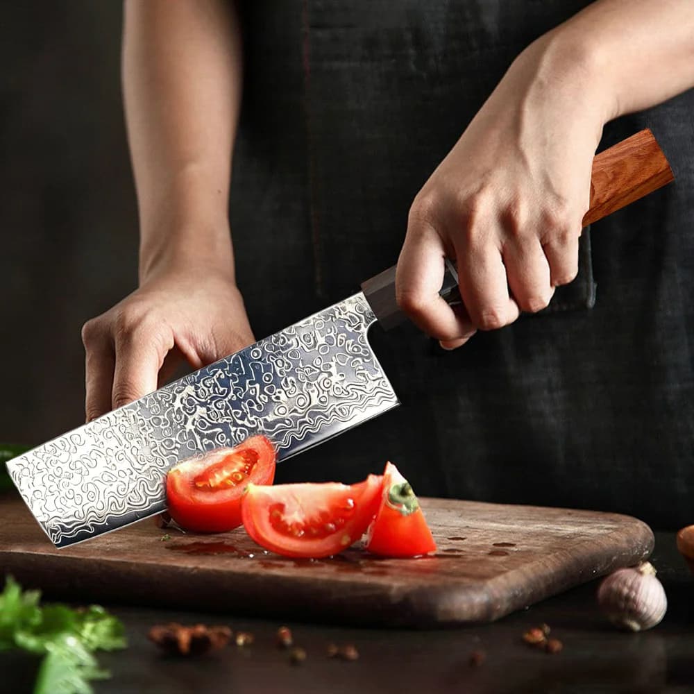 1Pcs Damascus Steel Kitchen Knife Professiona San De Knife, All-Purpose Knife, Professional Chef Knife, Meat Chopping Knife