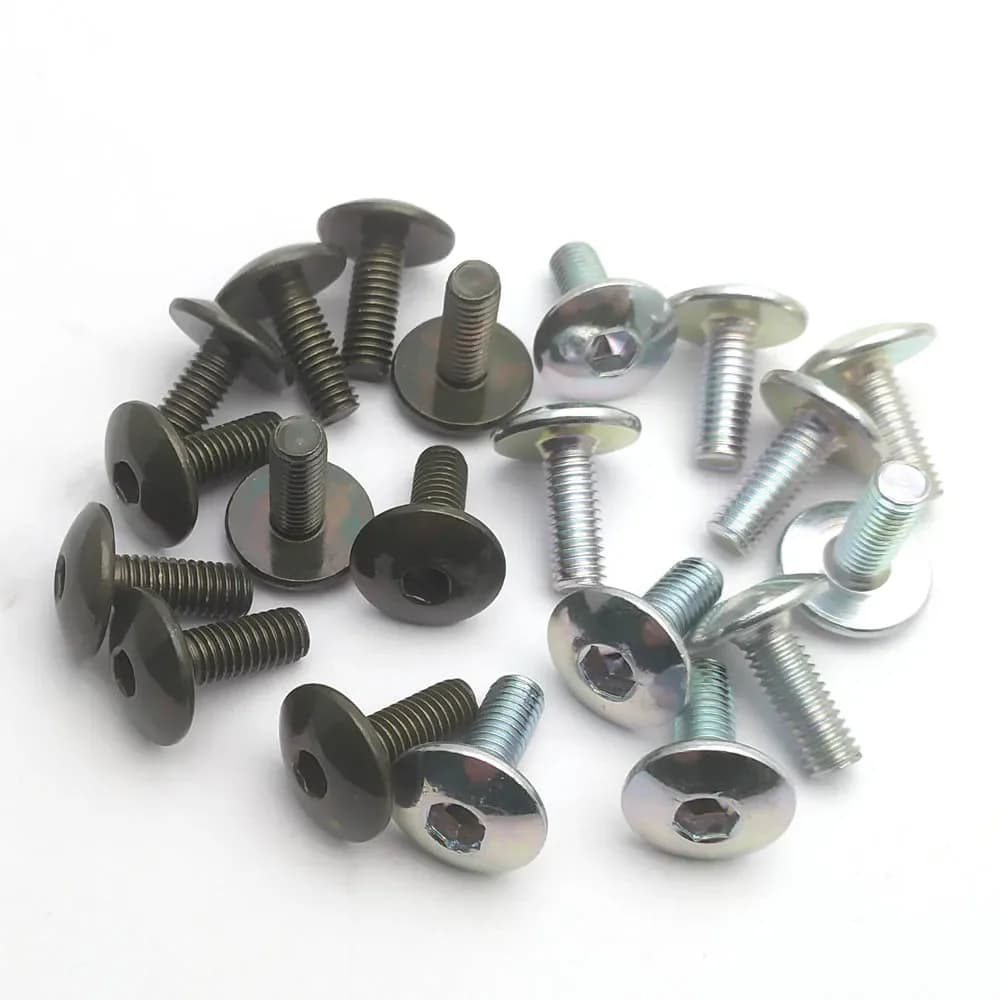 10 pz Grande Piatto A Testa Tonda Vite Esagonale Interna Bullone M6 6mm M6X16 per Moto Scooter ATV Ciclomotore Copertura In Plastica