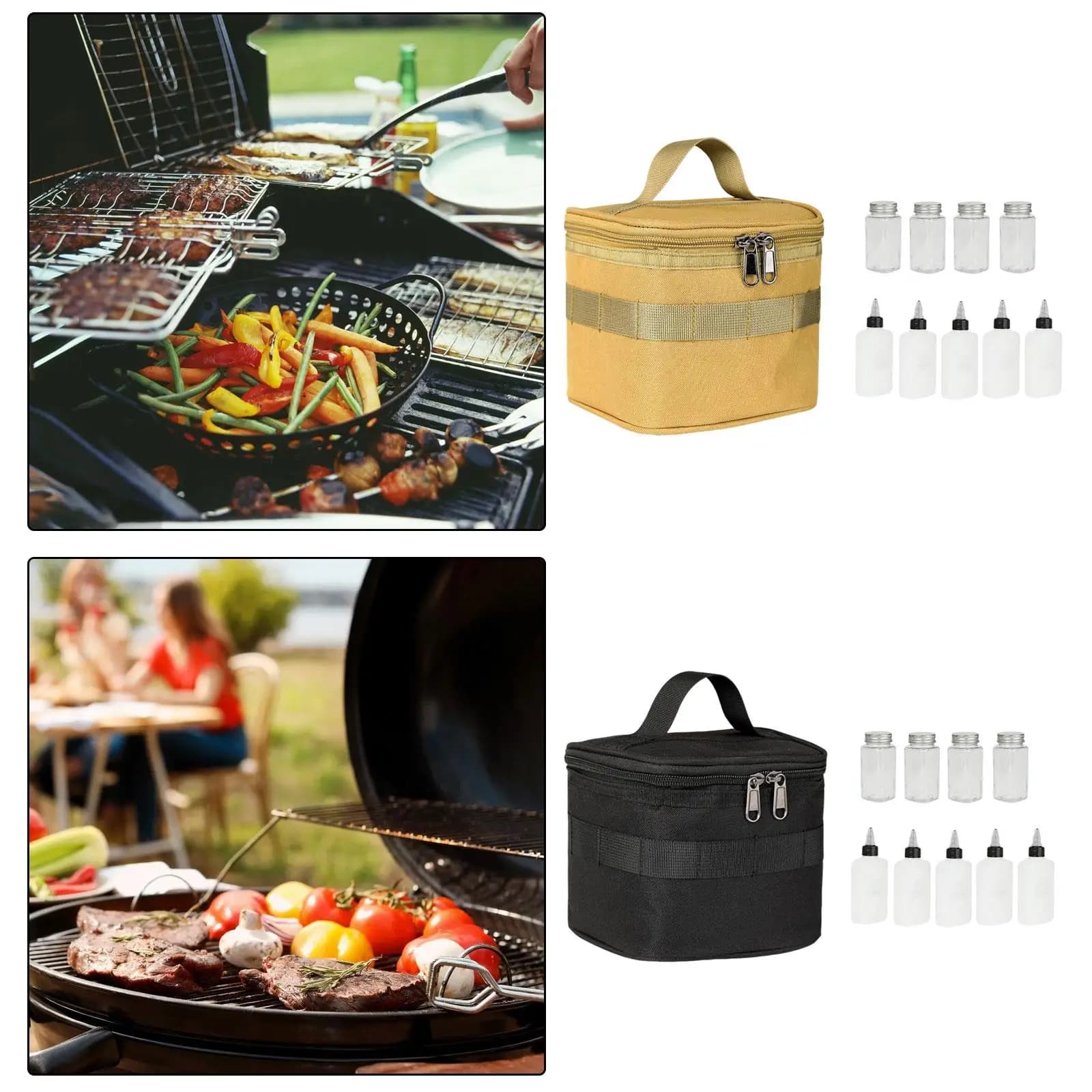 Camping Spice Bag Spice Jars Oil Bottle Spice Condiment Dispenser Spice