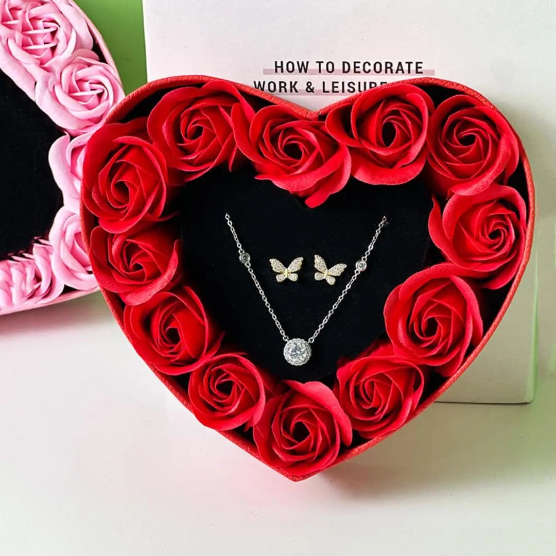 Confezione regalo d'amore con rosa rossa da 1 pezzo, adatta per matrimonio, anniversario, San Valentino, Natale, festa della mamma, (escluse accessori)