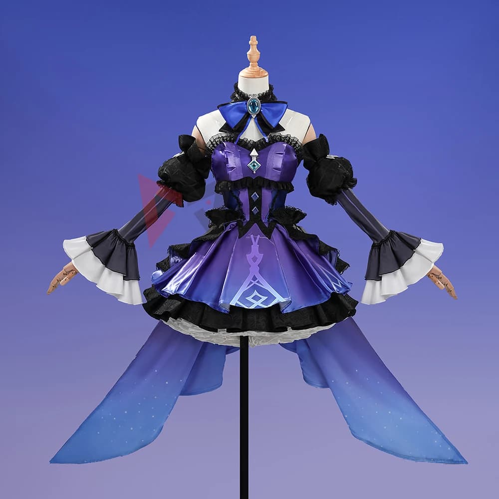 Nuovo Genshin Impact Miliastra Wonderland Costume Cosplay Viola Abito nero Cappello per gioco Party Halloween Realizzato su misura