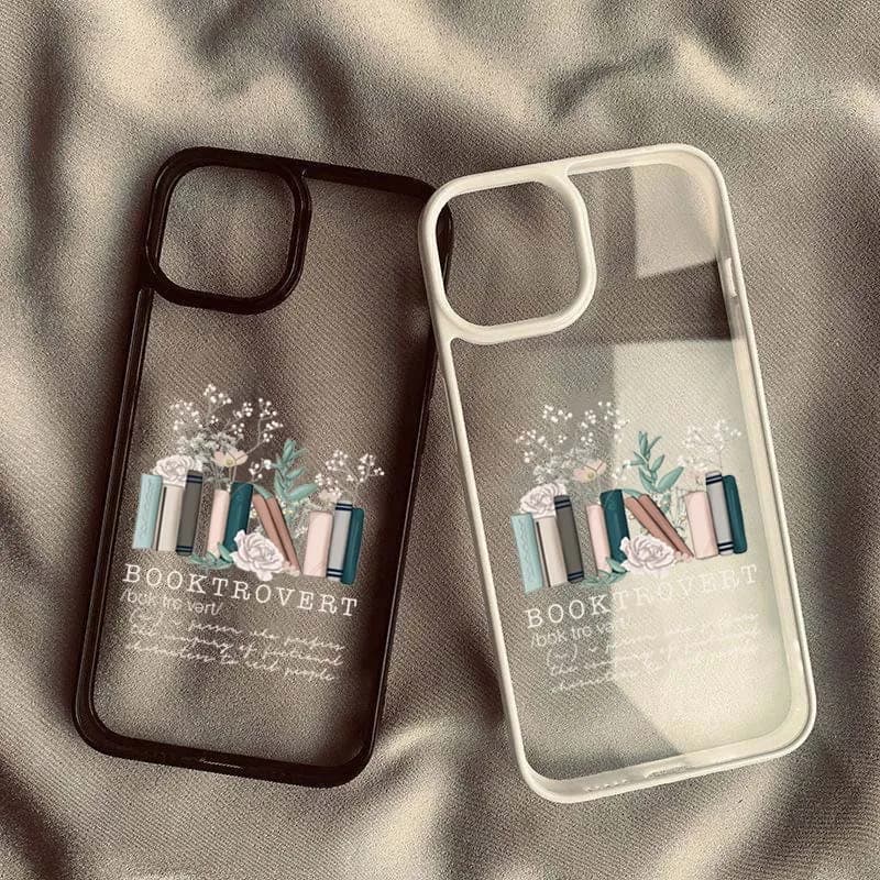 Romantic Books Flowers Transparent Phone Case for iPhone 17 16 15 14 13 12 11 Pro Max MINI 16E 17Air 16 Plus SE Shockproof Cover