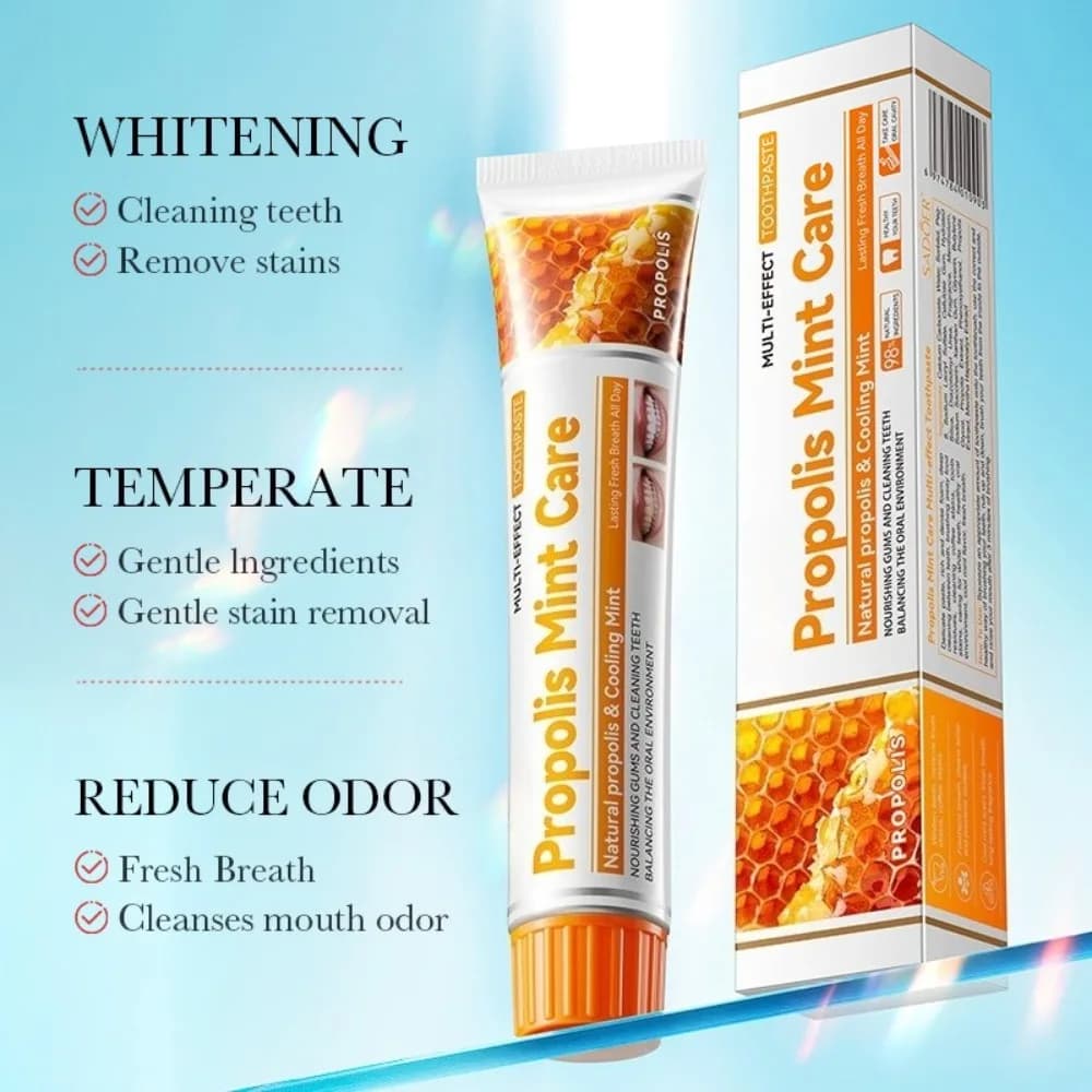 Dentifricio alla Propoli e Menta, Removes Tartarus and Repairs Tooths, Removes Dental Calculation, Whitening, Eliminates Bad breath