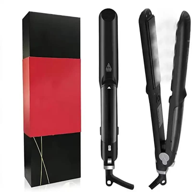 Piastra per capelli a vapore piastra per capelli spazzola per capelli lisci piastra per capelli strumenti bigodino ceramica elettrica titanio
