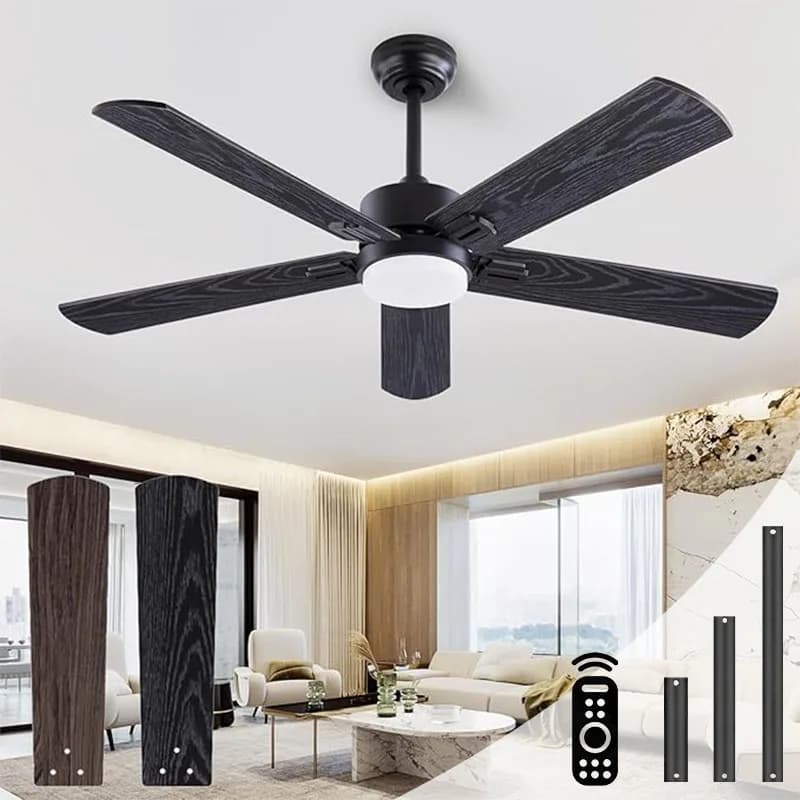 Dual Color Blade Ceiling Fan Light Silent High Wind Speed Remote Control Electric Fan Living Room Dining Room Ceiling Fan Light