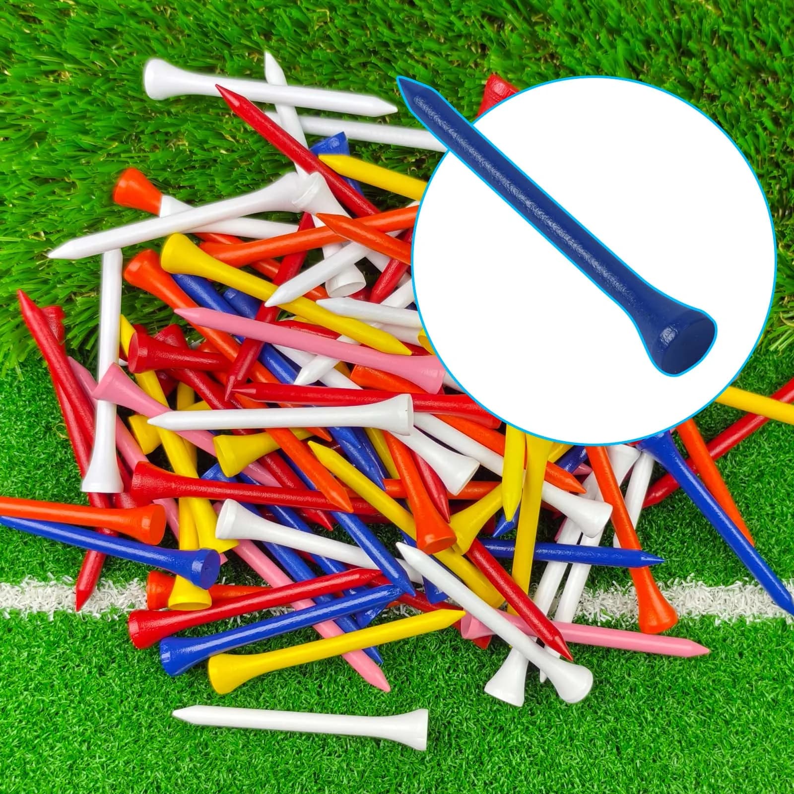 T-shirt da golf in legno multicolore da 100 pezzi 42mm54mm70mm 83mm4 dimensioni Accessori sportivi da golf
