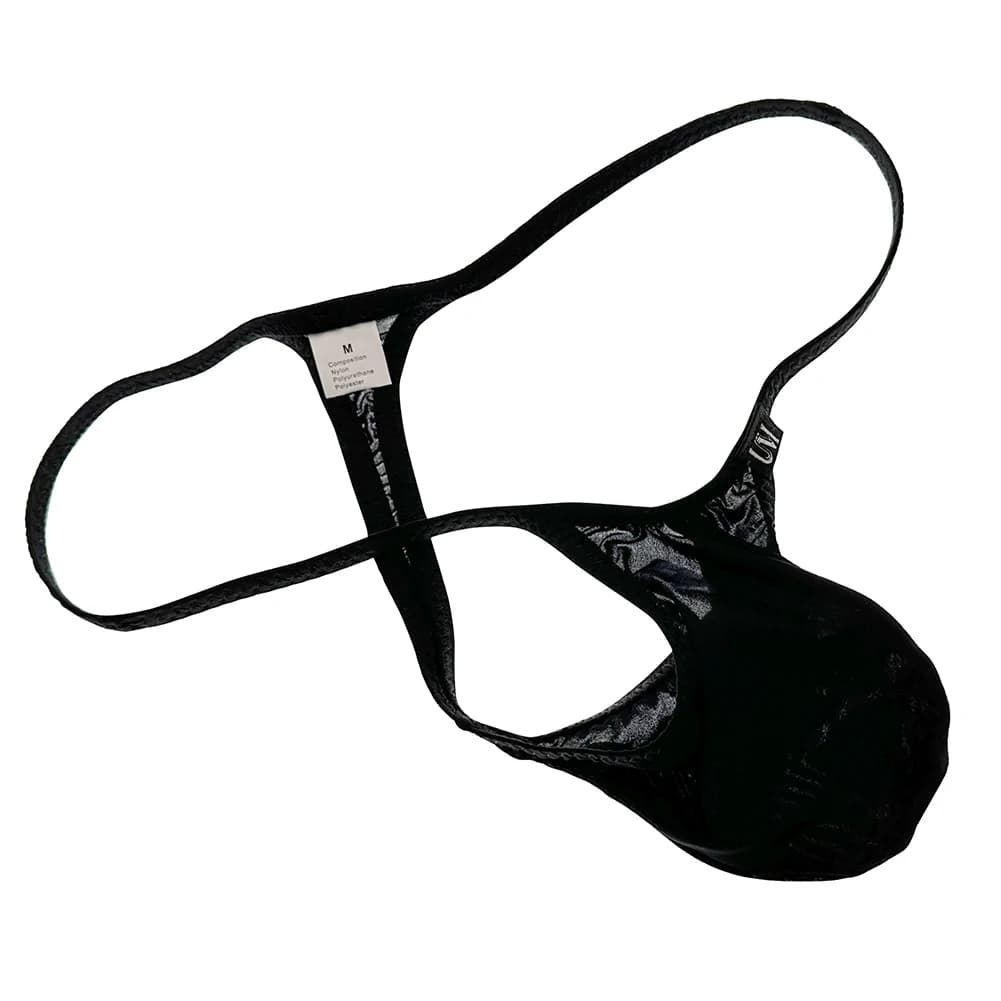 Men ultra-thin transparent low-life thong combined strap thin panties comfort underwear hanging