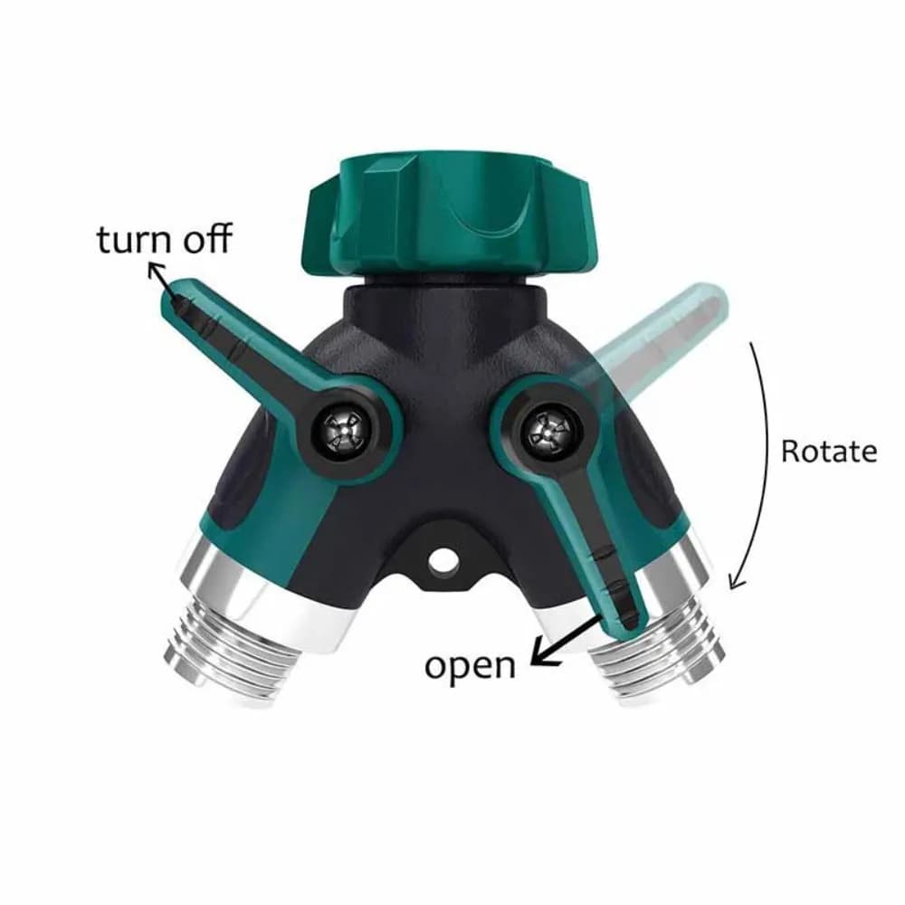 Distributore per tubo da giardino a 2 vie a Y, connettore per irrigazione da 3/4 di pollice, per rubinetto esterno, attrezzo da giardino EU/US