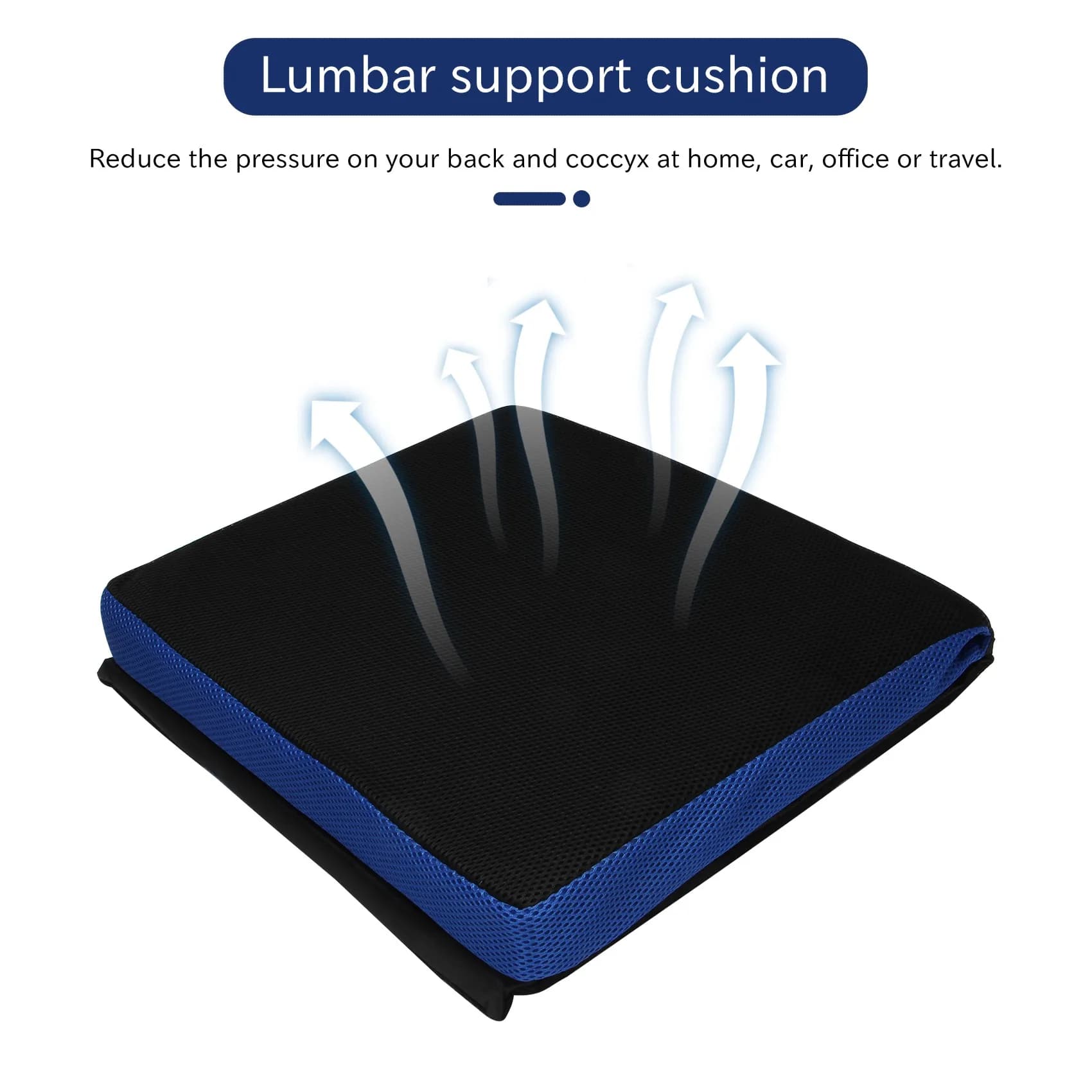 J1UL1N Cuscino traspirante Cuscino per sedia a rotelle Cuscino per sedile Supporto lombare anti-decubito Cuscino per sedia da ufficio