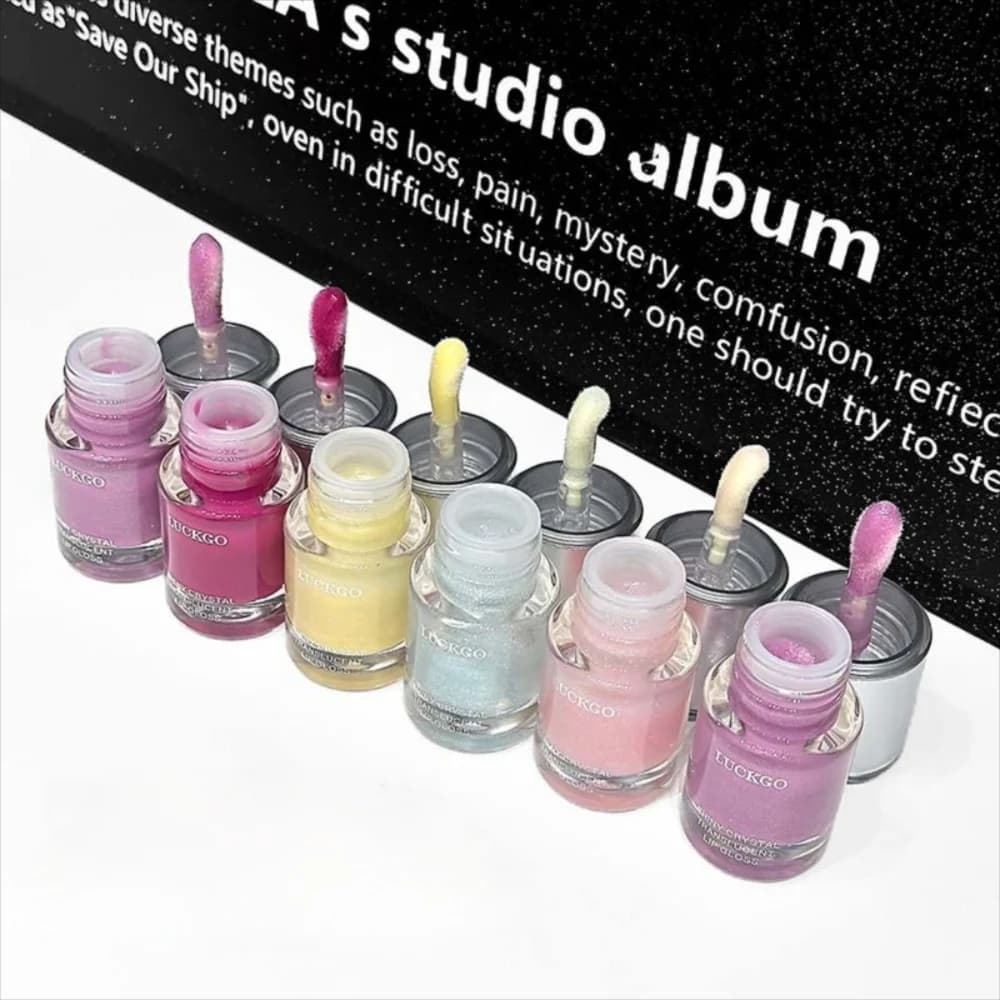 Portable Long Lasting Lip Gloss Moisturizing Transparent Lip Glaze Shining Crystal Lip Plumper Makeup Cosmetics