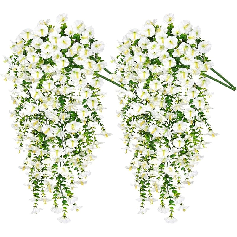 1/2Pc 75cm Artificial Flowers Wall Hanging Faux Violet Plants Hanging Fake Flower Vines for Home Decor Garden Wedding Decoration