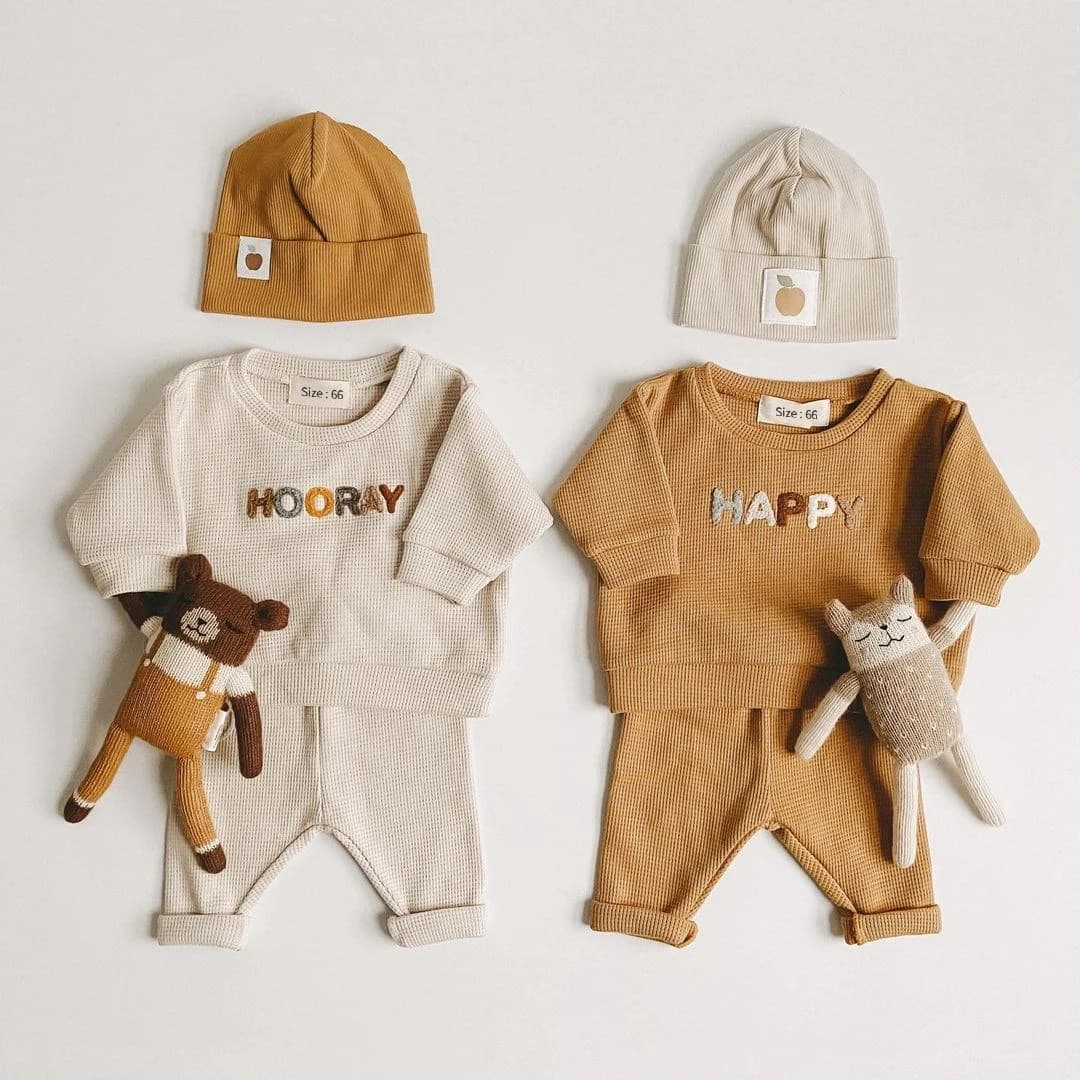 2024 Primavera Moda Abbigliamento per bambini Neonata Ragazzo Vestiti Set Neonato Felpa + Pantaloni Vestito per bambini Vestito Set di costumi Accessori
