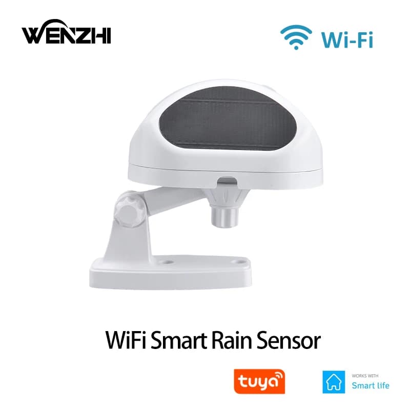 Sensore Pioggia WiFi con Rilevamento Durata Pioggia, Impermeabile da Esterno, Alimentato a Batteria, Controllo Tramite App Tuya Smart Life, Automazione Domestica