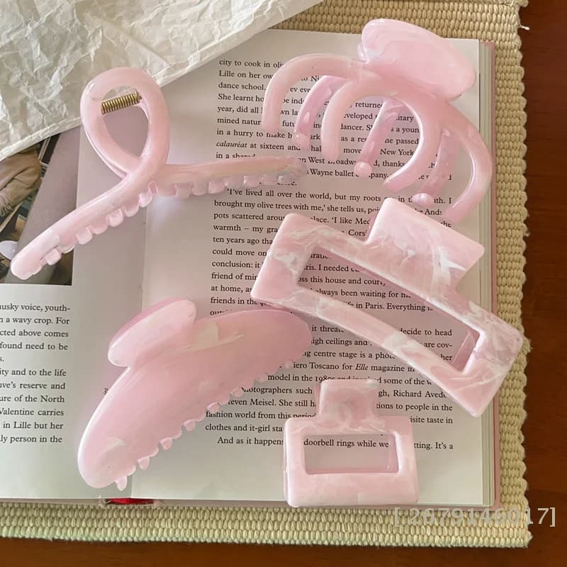【YY26】Fermagli per capelli a pinza rosa da donna e ragazza, fermagli a granchio antiscivolo, barrette, accessori moda per capelli, regali