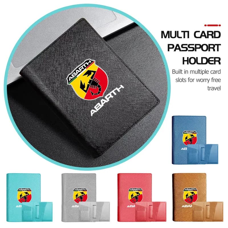 Passport Holder Case Multi Functional ID Card Bank Card Travel For Abarth Fiat Grande Punto Tipo Stilo Ducato Palio 500x