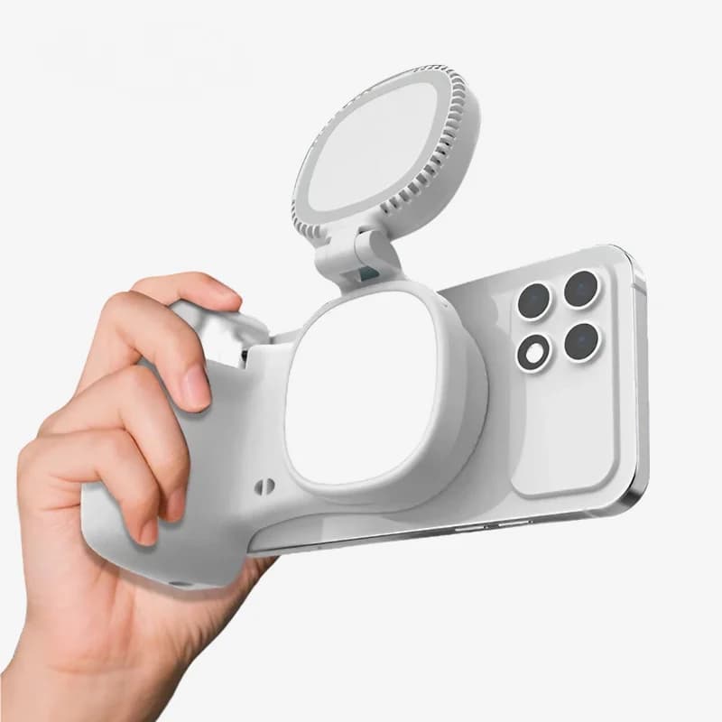Bastone Selfie Magnetico Bluetooth per Telefono, Portatile con Telecomando e Luce LED, Design Ergonomico