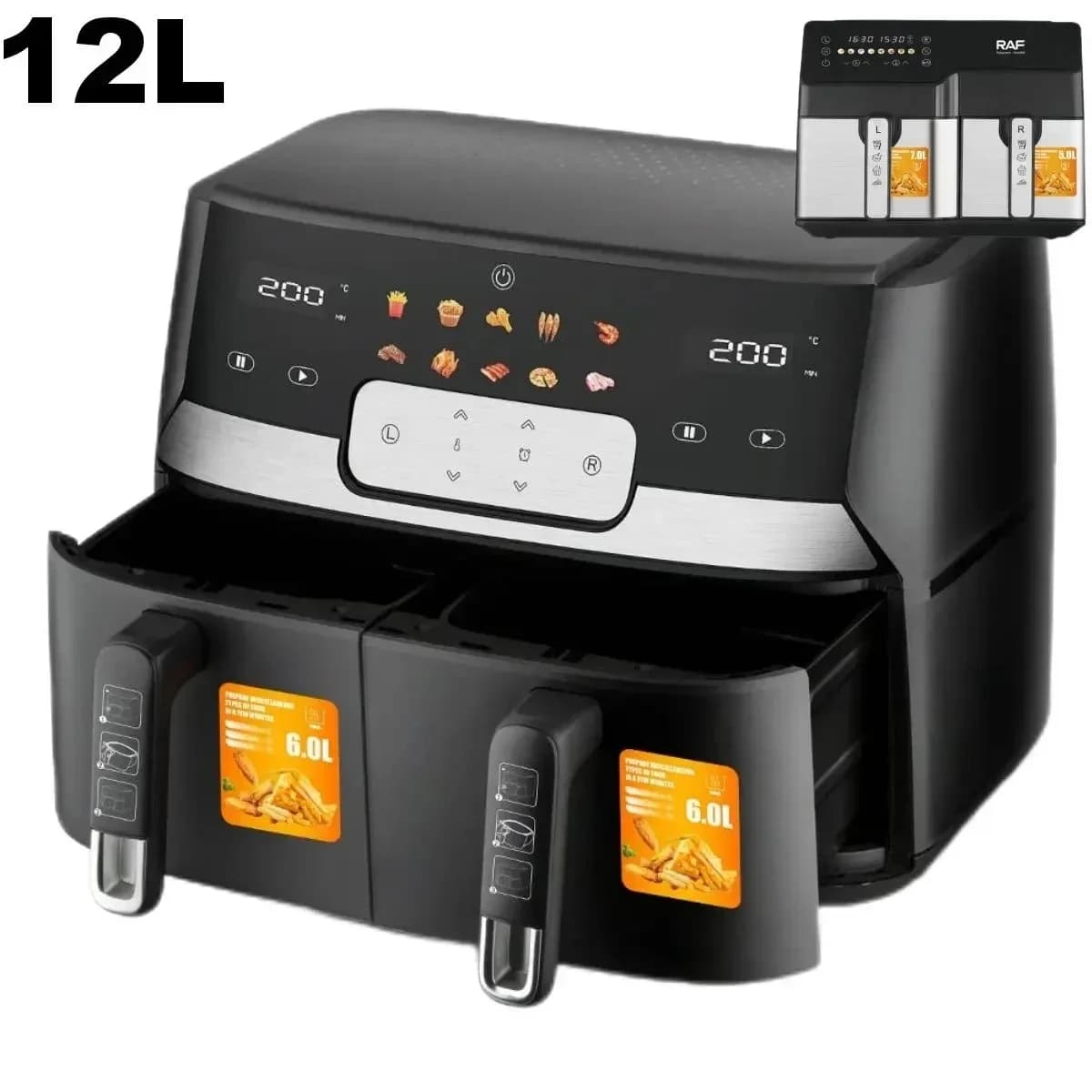 Disponibile 12L Digitale Doppio Cassetto Ninja Foodi Max Dual Zone 9.5l Friggitrice Ad Aria Af400eu Livre De Recettes Friggitrice Ad Aria En Franais