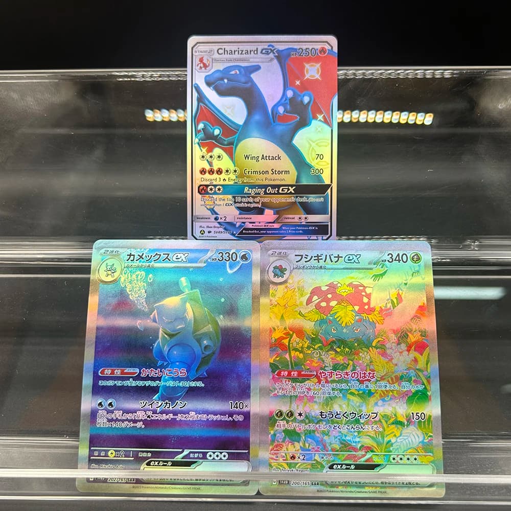 Carte da Collezione Anime DIY Proxy PTCG Charizard Blastoise Venusaur 202/sv49, Carta Singola Fatta a Mano, Giocattoli Regalo
