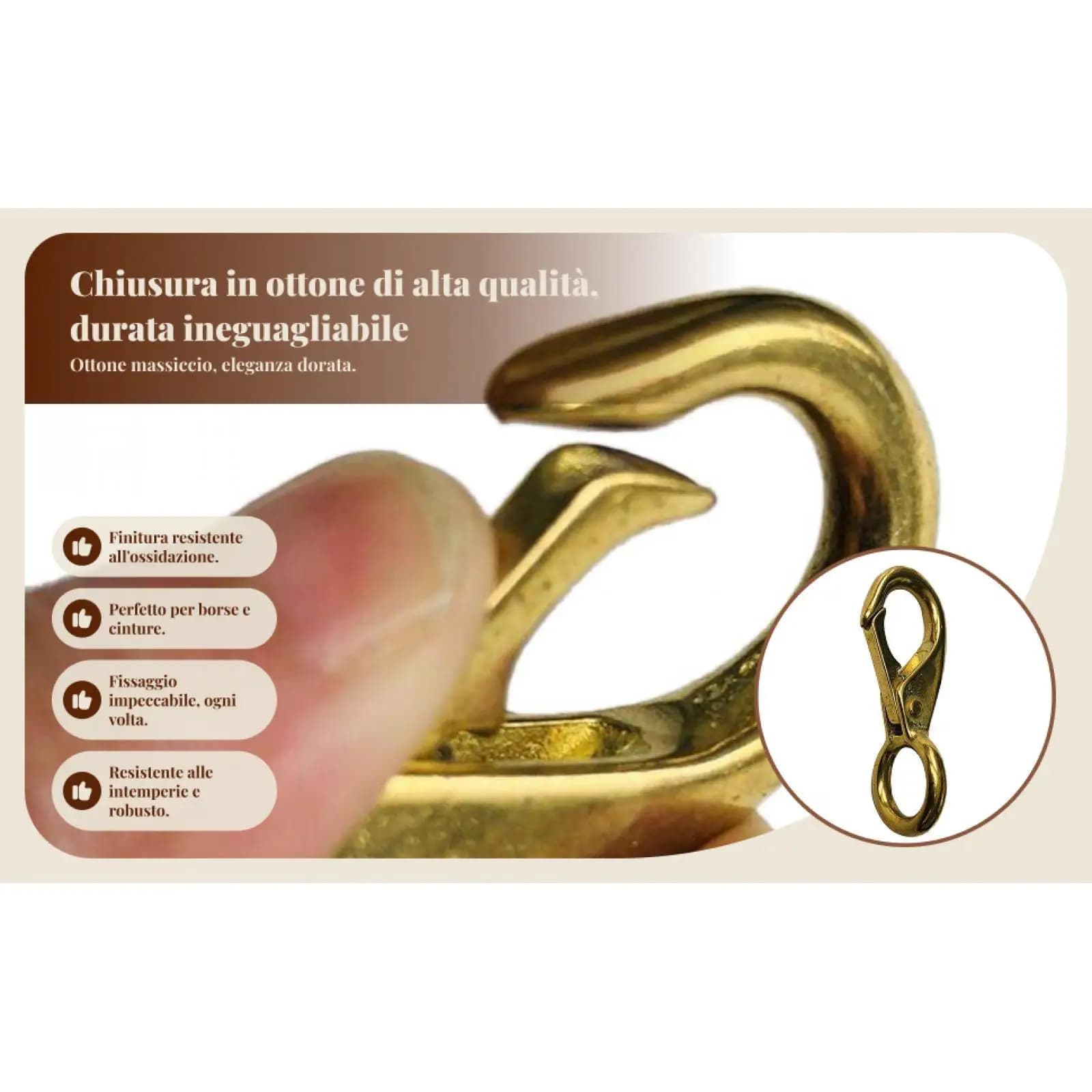 Heavy Duty Marine Snap Hook Brass Spring Clip Fixed Eye Rope Buckle for Kayak Fishing Boat Multipurpose Dock Rail Fittings