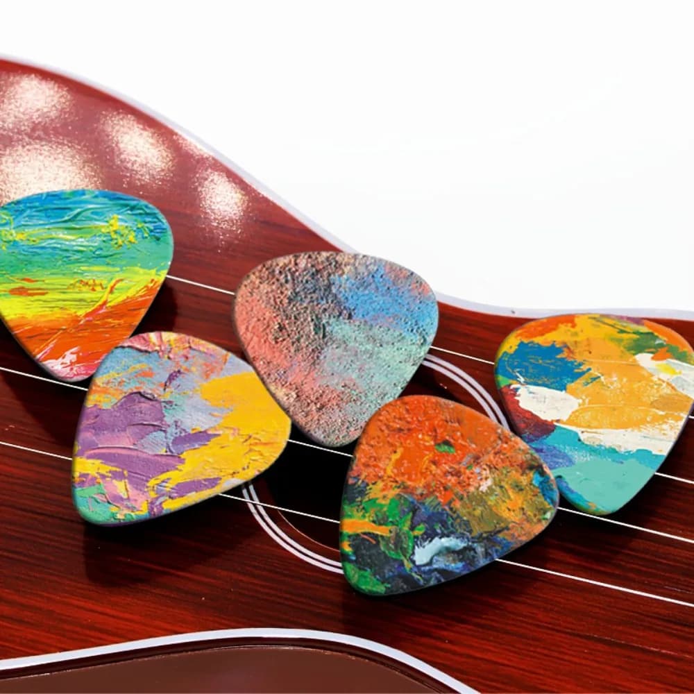 Plettri per Chitarra Colorati per Ukulele, Chitarra Elettrica, Chitarra Acustica, Plettri per Dita, Plettri Musicali Graffiti, Paddle per Chitarra