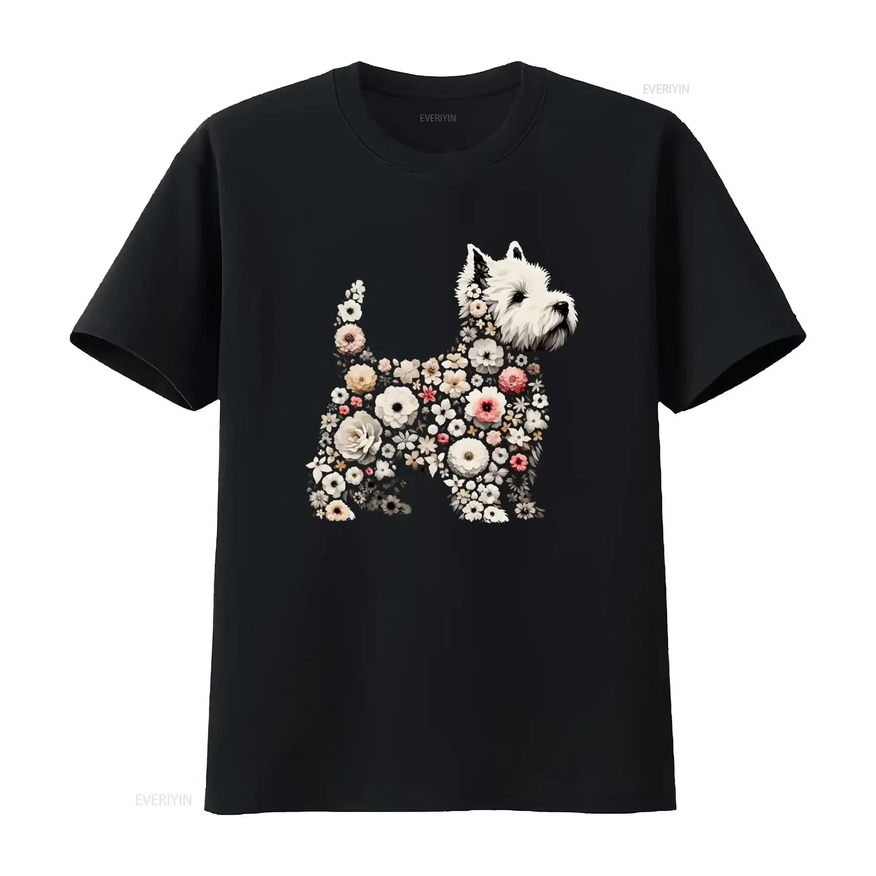 Westie Dog Mama T Shirt for Wild Flower Person Floral Mom Wildflower Gardening Hers vintage Washed Casual Slightly graphic
