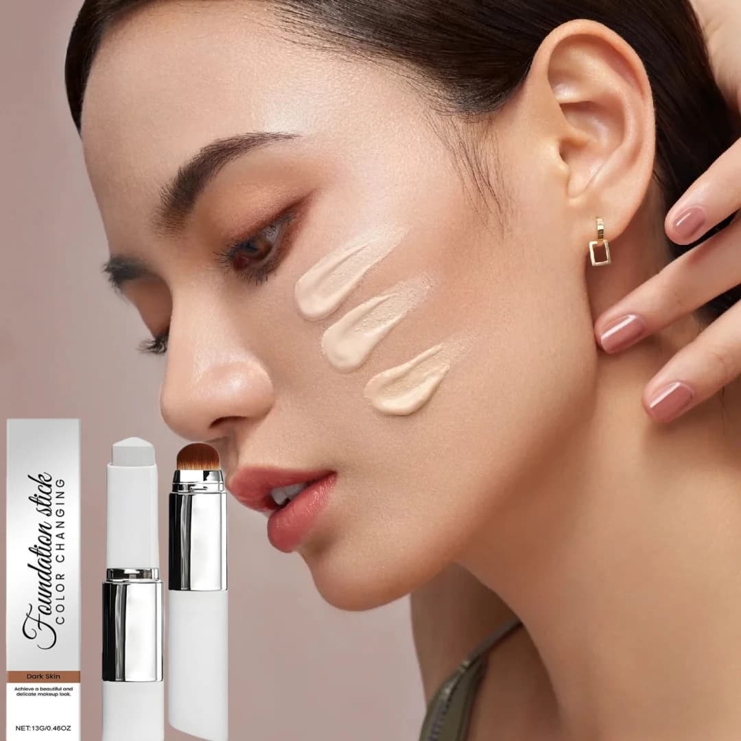 in 1 Foundation Color Changing Foundation Liquid Long Lasting Hydrating Makeup Base Concealing Stick For Business Trip