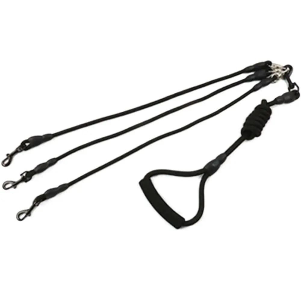 Con manico in schiuma Guinzaglio per animali domestici a 2/3/4 vie Guinzaglio per cani regolabile in nylon a due teste Corda da trazione per cani staccabile nera per esterni