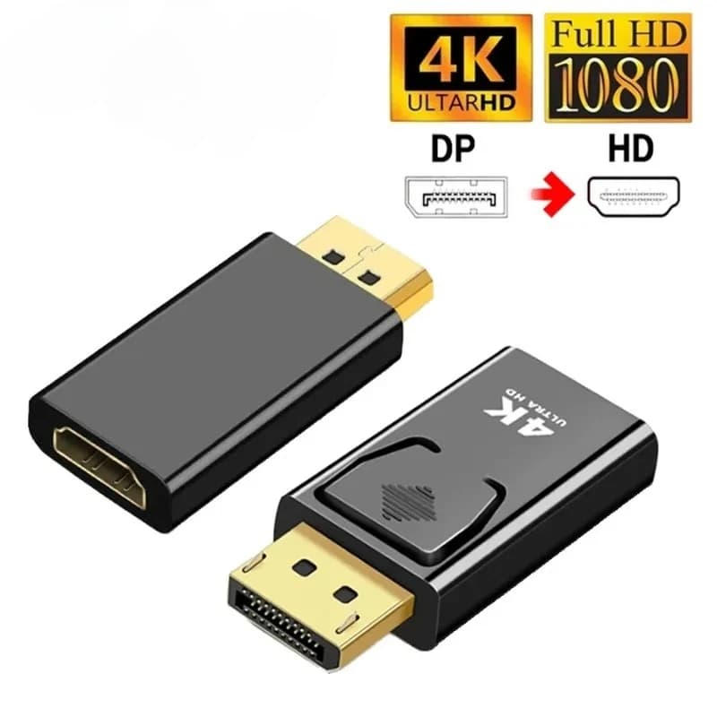 Adattatore DisplayPort a HDMI compatibile 4K, cavo video audio HD 1080P da DP a HDMI compatibile per PC, laptop, TV, monitor, proiettore