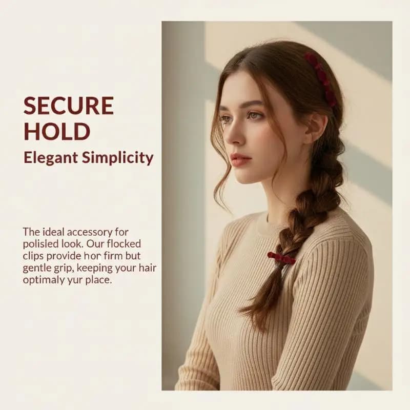 Ladies Velvet Barrettes Elegant Hair Clip for Ponytail Ideal for Casual Wear