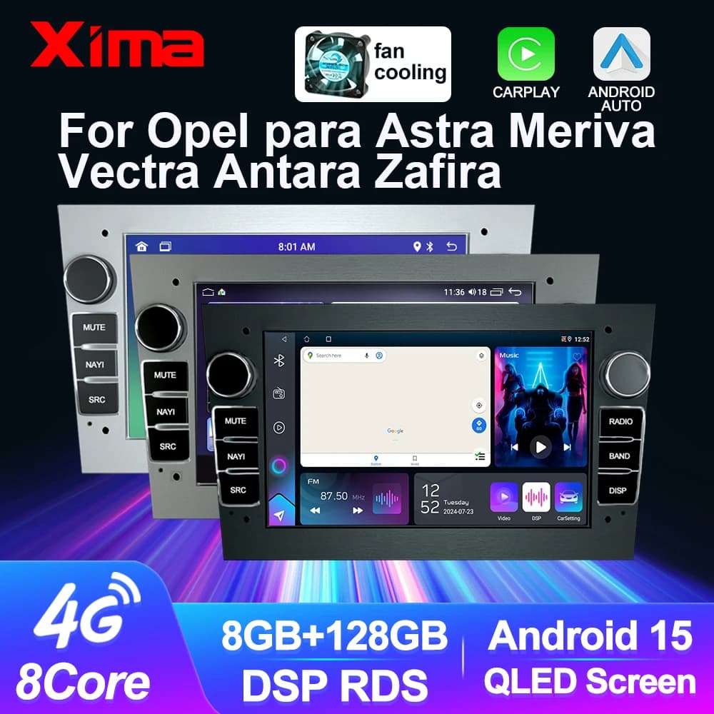 XIMA 2din Android 15 Per Opel Astra H Antara Vectra Corsa Zafira Autoradio Carplay GPS Lettore Video Multimediale DSP 2 din Stereo