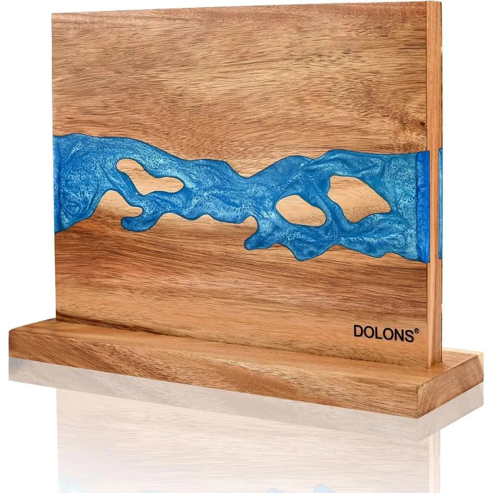 Magnetic Knife Holder, Magnetic Knife Holder in Acacia and Resin Wood, Powerful Magnet, Multifunctional Double Side Knife Holder