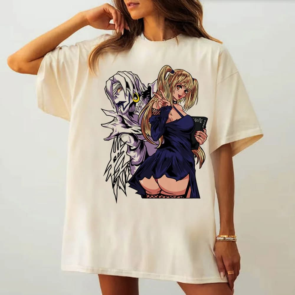 Death Note tshirt female Punk Pop Culture korean clothes 2000s t-shirt harajuku Grunge korean clothes Y2k Trendy Psychedelic