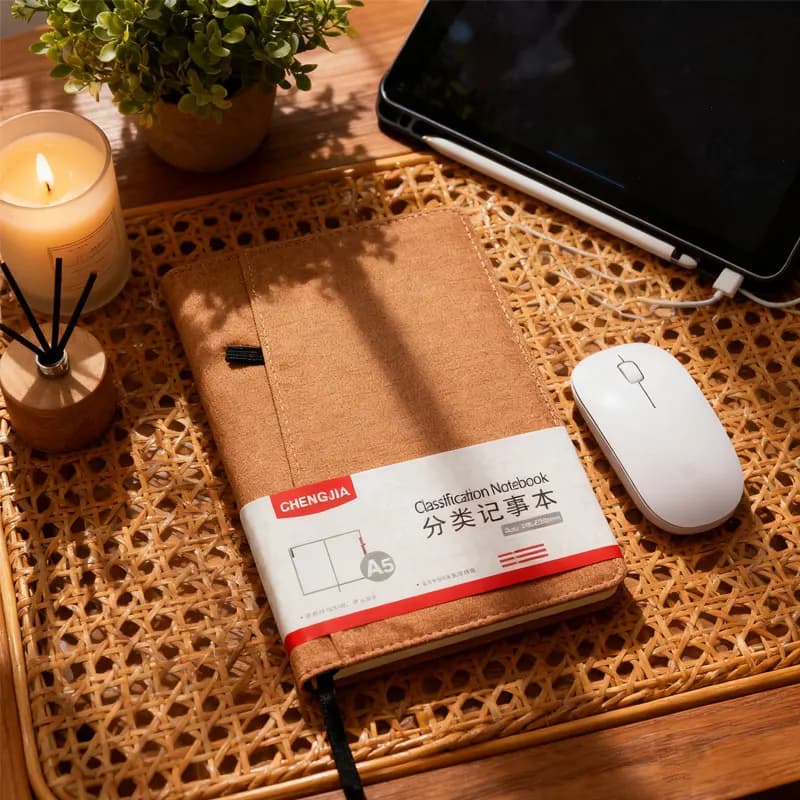 Cute Notebook A5 Leather Notebook Classified Notepad Diary Notebook Travelers Notebook Journals Teacher Learning Office Supplies